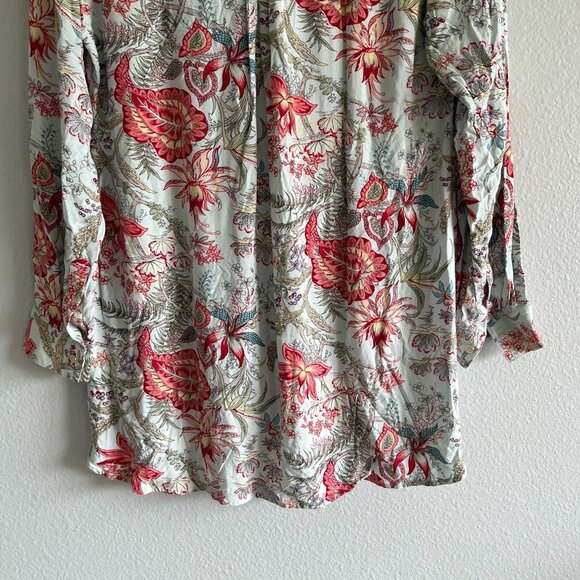 Soft Surroundings Paisley Botanical Popover Tunic Blouse Size Medium‎ - Picture 10 of 11